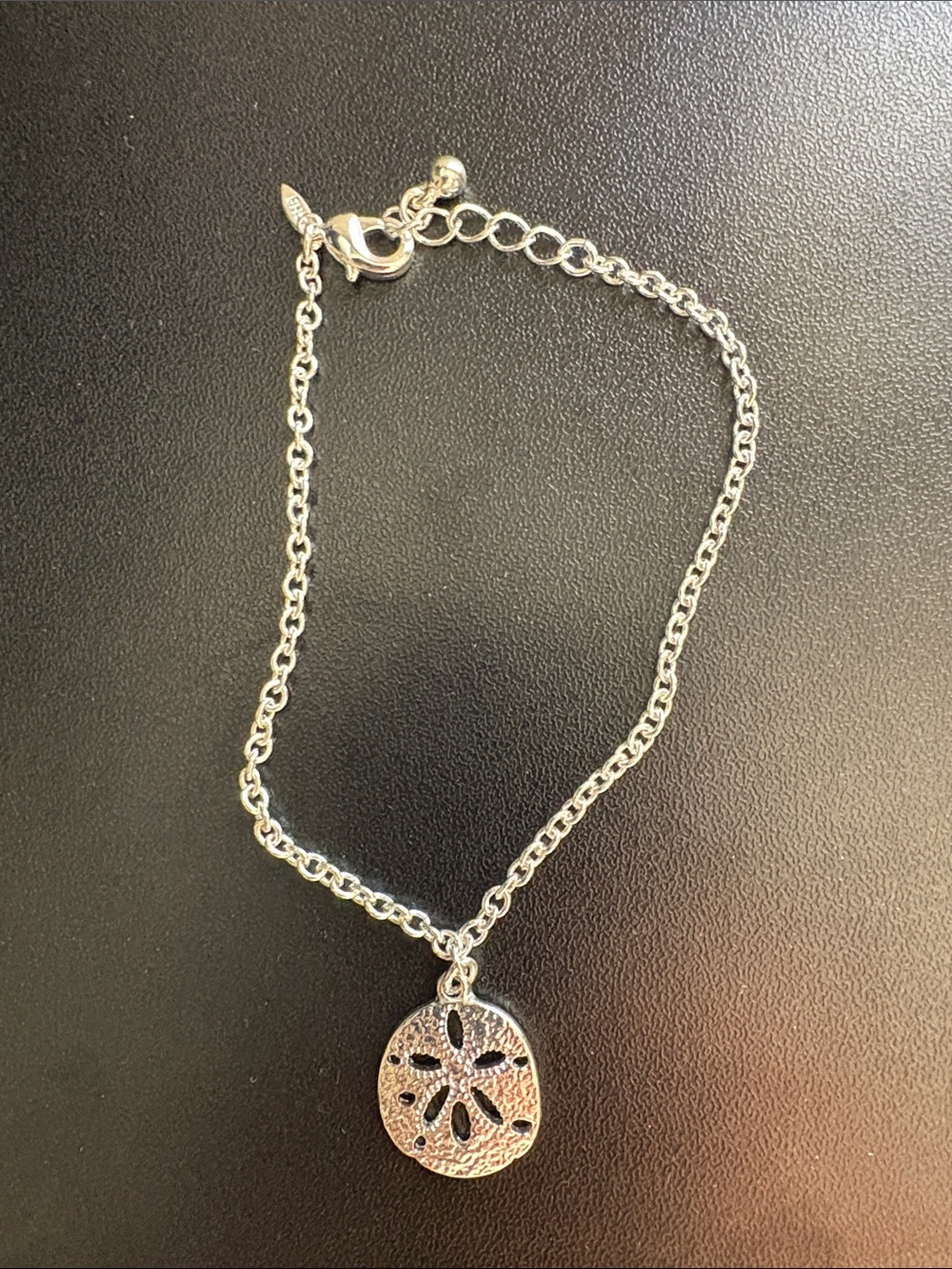 Silver tone Sand Dollar bracelet - Women 7” + 1”extender length